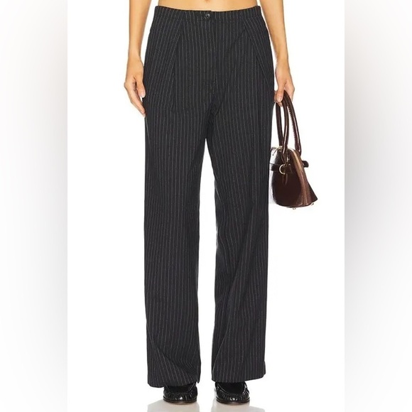 NWOT Free People Tyler Menswear Pinstripe Trouser Pants - Picture 3 of 13